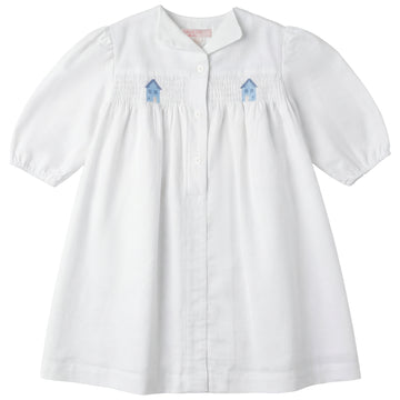 Calla Lili Girl Dress With Smocking - White **RUNS LARGE