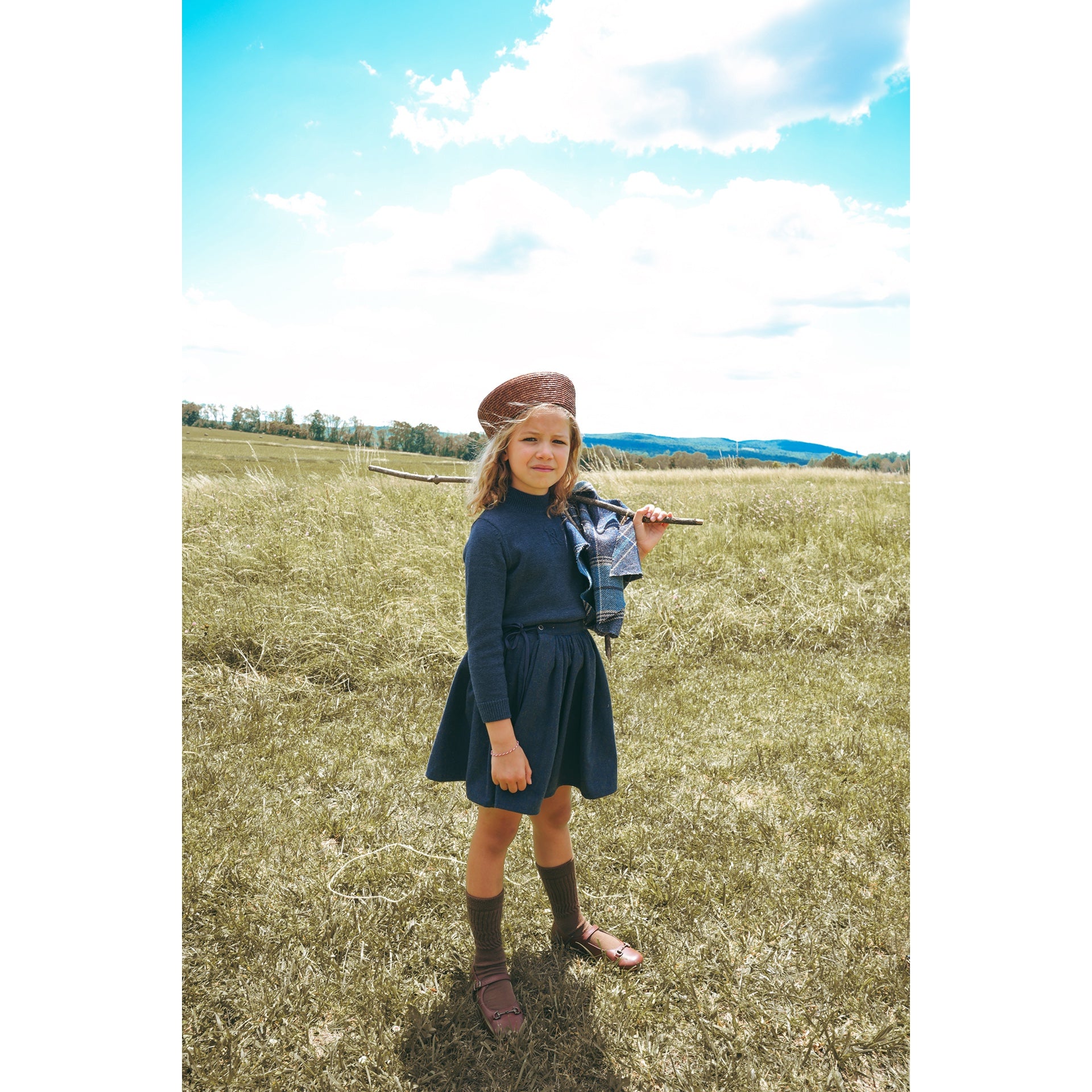 Calla Lili Girl Wrap Skirt - Blue