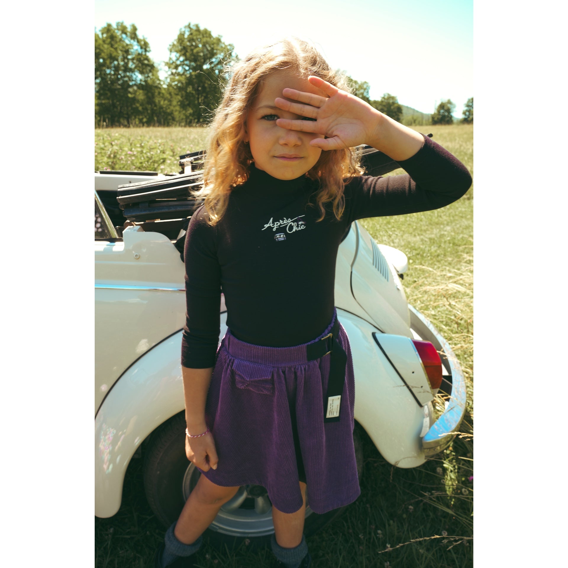 Calla Lili Girl Apres Chic Mockneck - Black/Purple