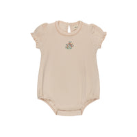 Ely's & Co Ribbed Floral Embroidered Collection Pink Romper