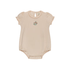 Ely's & Co Ribbed Floral Embroidered Collection Pink Romper