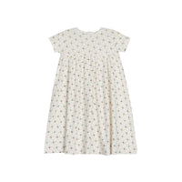 Ely's & Co Ribbed Floral Grid Pattern Collection Ivory Short Sleeve Dress