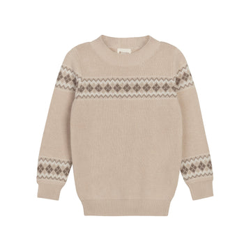 Looms Fair Isle Boys Sweater - Taupe