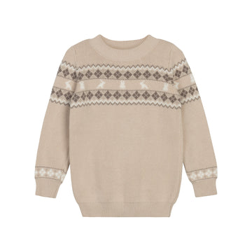 Looms Fair Isle Boys Sweater - Taupe