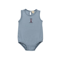 Aurora Cotton Crossstitch Lighthouse Collection Blue Romper