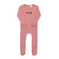 Aurora Cotton Crossstitch Tulip Collection Pink Footie