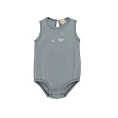 Ely's & Co Cotton Cross Stitch Duckling Collection Blue Romper