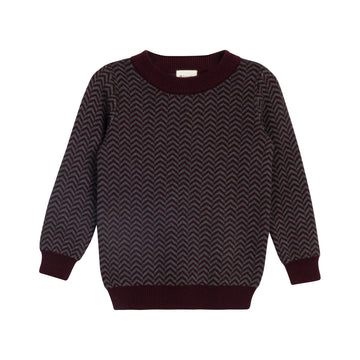 Looms Herringbone Sweater - Burgundy