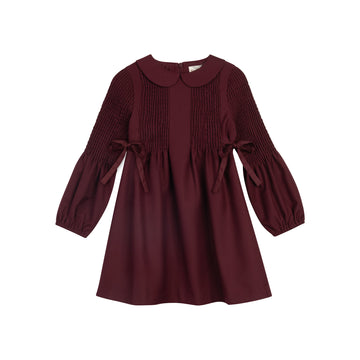 Looms Herringbone Dress - Burgundy