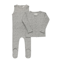 Aurora Floral Rib Collection Blue Cardigan