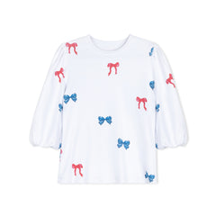 Velvette Label Red/Blue Bow Tee