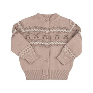 Looms Fair Isle Cardigan - Mauve