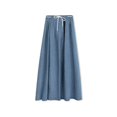 Daintti by Velvette Label Denim Drawstring Maxi Skirt