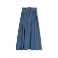 Daintti by Velvette Label Denim Belted Maxi Skirt