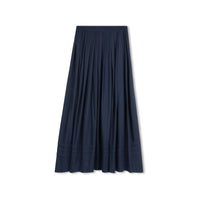 Daintti by Velvette Label Navy Pleated Midi Skirt