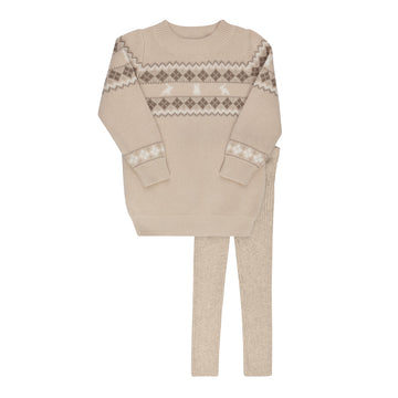 Looms Fair Isle Two Piece Set - Taupe