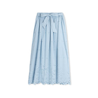 Daintti by Velvette Label Blue Eyelit Midi Skirt