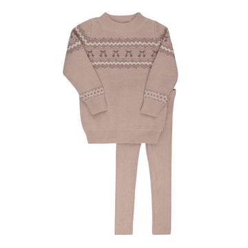 Looms Fair Isle Two Piece Set - Mauve