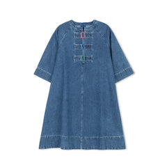 Velvette Label Denim Colored Buckle Dress