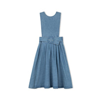 Velvette Label Denim Belted Pinafore Dress