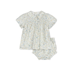 Velvette Label Floral Pleat Baby Set