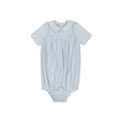 Velvette Label Blue Floral Stripe Romper