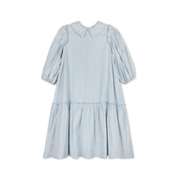 Velvette Label Blue Floral Stripe Dress