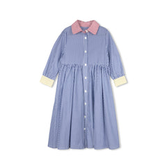 Velvette Label Color Block Stripe Dress