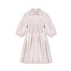 Velvette Label Pink Stripe High Waist Dress
