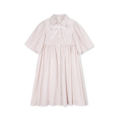 Velvette Label Pink Stripe Waisted Dress