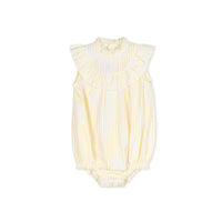 Velvette Label Yellow Stripe Romper