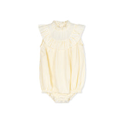 Velvette Label Yellow Stripe Romper