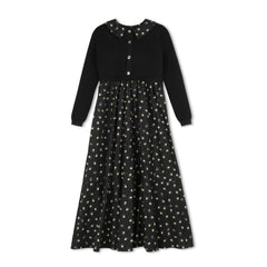 Velvette Label Cardigan Maxi