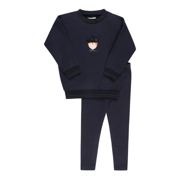 Ely's & Co. French Terry Scottish Two Piece Set - Navy