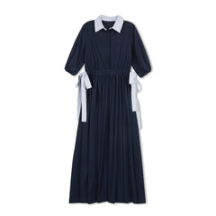 Daintti by Velvette Label Navy Side Tie Midi