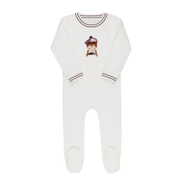 Ely's & Co. French Terry Scottish Footie - Ivory Pink