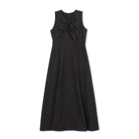 Velvette Label Teen Grey/Black Plaid Bow Midi- Zippers Are Broken You Need To Replace On Your Own