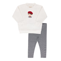 Ely's & Co Organic French Terry French Boy Collection Ivory Lounge Set