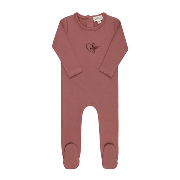 Ely's & Co. Heart & Star Footie - Pink