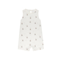 Aurora Jersey Cotton Nautical Collection Ivory Blue Romper