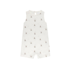 Aurora Jersey Cotton Nautical Collection Ivory Blue Romper