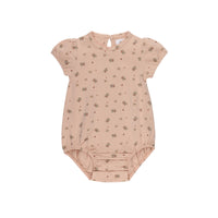 Aurora Jersey Cotton Floral Print Collection Pink Romper