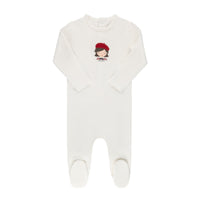 Ely's & Co Organic French Terry French Girl Collection Ivory Footie