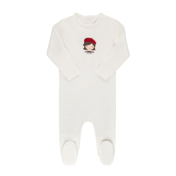 Ely's & Co Organic French Terry French Girl Collection Ivory Footie