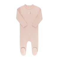 Ely's & Co Organic French Terry Bird Collection Pink Footie