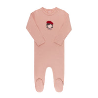 Ely's & Co Organic French Terry French Girl Collection Pink Footie