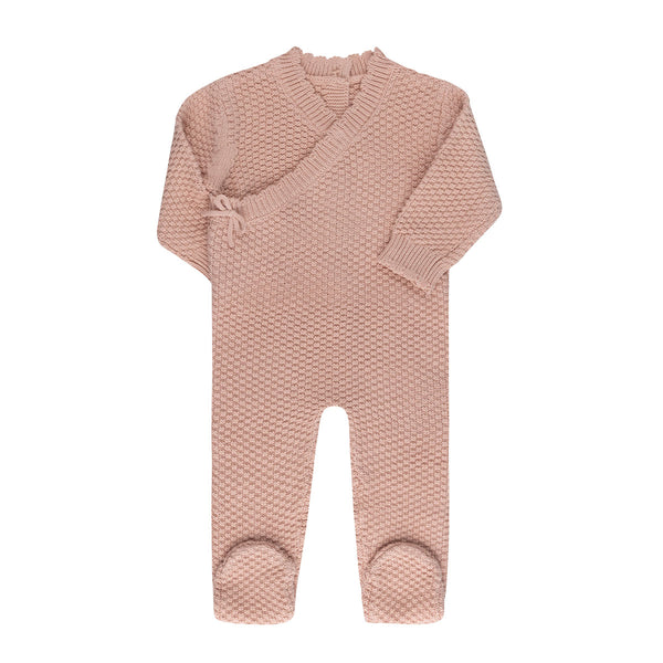 Looms Moss Knit Collection Pink Footie