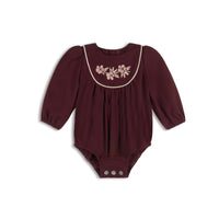 Looms Stitch Embroidered Wool Collection-Wine - Romper