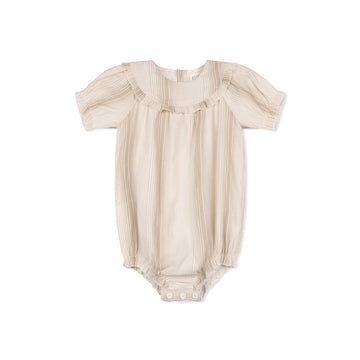 Velvette Striped Flutter Romper