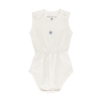 Ely's & Co Embroidered Heart and Star Collection- Star/Ivory - Romper